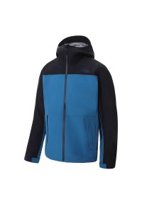 Kurtka The North Face Dryzzle Futurelight 0A7QB248I - niebiesko-czarna. Kolor: niebieski, wielokolorowy, czarny. Materiał: poliester, nylon. Wzór: aplikacja. Styl: elegancki. Sport: turystyka piesza