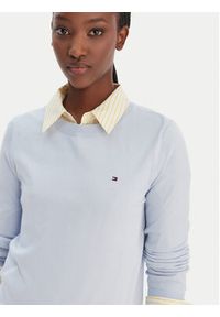 TOMMY HILFIGER - Tommy Hilfiger Sweter WW0WW44984 Błękitny Regular Fit. Kolor: niebieski. Materiał: bawełna #3