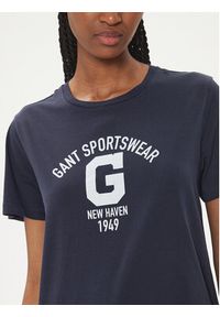 GANT - Gant T-Shirt Logo 4200849 Granatowy Regular Fit. Kolor: niebieski. Materiał: bawełna #5