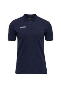 Koszulka tenisowa polo męska Hummel Go Cotton Polo. Typ kołnierza: polo. Kolor: niebieski. Sport: tenis