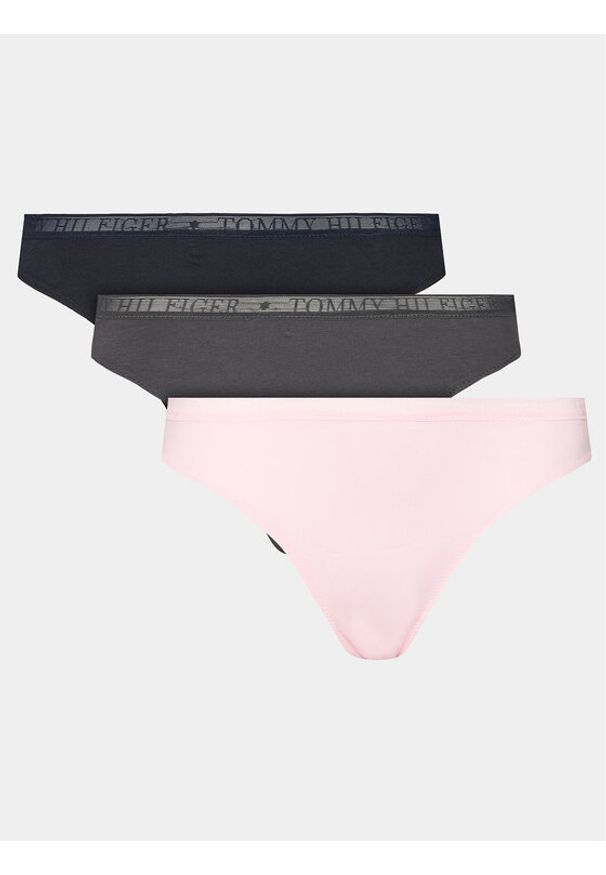 TOMMY HILFIGER - Tommy Hilfiger Komplet stringów UW0UW04890 Kolorowy. Materiał: bawełna. Wzór: kolorowy