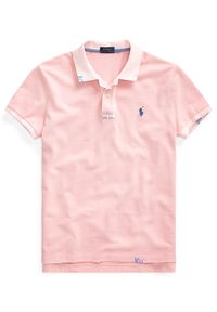 Ralph Lauren - RALPH LAUREN - Koszulka Classic Fit z logo. Typ kołnierza: polo. Kolor: różowy, wielokolorowy, fioletowy. Materiał: bawełna, materiał. Wzór: aplikacja, haft #2