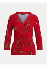 Lauren Ralph Lauren - LAUREN RALPH LAUREN Bluzka 200957611001 Czerwony Slim Fit. Kolor: czerwony. Materiał: wiskoza #3