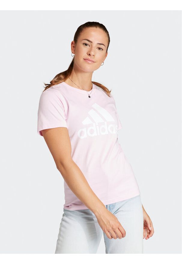 Adidas - adidas T-Shirt Essentials Logo GL0726 Różowy Regular Fit. Kolor: różowy. Materiał: bawełna