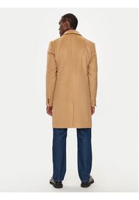 BOSS - Boss Płaszcz wełniany H-Hyde 50525739 Beżowy Slim Fit. Kolor: beżowy. Materiał: wełna #2