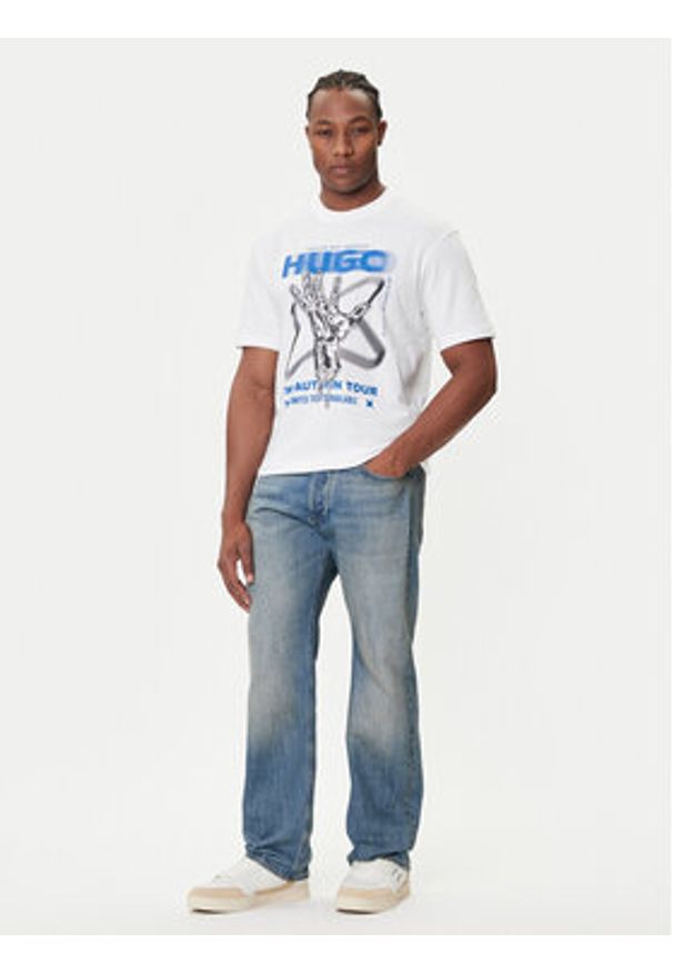 Hugo - HUGO T-Shirt Nopix 50543494 Biały Regular Fit. Kolor: biały. Materiał: bawełna