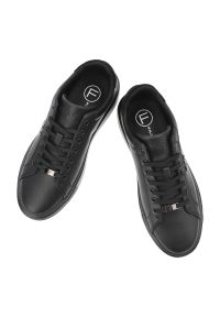 Sneakersy męskie Filippo, cholewka ze skóry naturalnej o gładkim wykończeniu klasyczne wiązanie na płaskiej podeszwie, czarne, MP7840/26. Kolor: czarny. Materiał: skóra. Szerokość cholewki: normalna. Wzór: gładki. Obcas: na płaskiej podeszwie #2