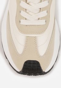 Born2be - Beżowe Sneakersy Vices na Grubej Podeszwie z Motywem Panterki i Naszywką Selarisa. Okazja: na co dzień. Kolor: beżowy. Materiał: jeans. Wzór: motyw zwierzęcy, aplikacja #7