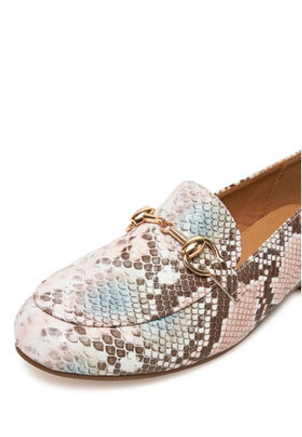 DeeZee Loafersy 10-633 Kolorowy. Materiał: skóra. Wzór: kolorowy