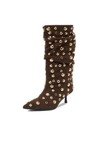 Eva Minge Botki EO-TESS-2117-05 Brązowy. Kolor: brązowy. Materiał: zamsz, skóra #2