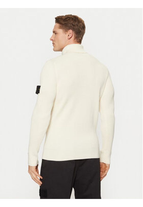 Stone Island Golf 8115552C2 Écru Regular Fit. Typ kołnierza: golf. Materiał: wełna