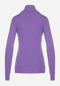 Born2be - Fioletowy Golf Sweter z Wiskozą i Kaszmirem Zailaya. Okazja: na co dzień. Typ kołnierza: golf. Kolor: fioletowy. Materiał: kaszmir, wiskoza. Styl: casual