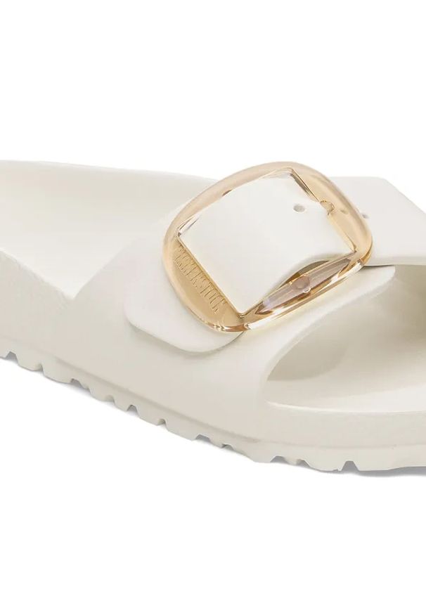 Birkenstock - BIRKENSTOCK Madrid Big Buckle EVA Eggshell Klapki damskie. Okazja: na co dzień, na plażę. Kolor: kremowy. Materiał: materiał. Sezon: lato. Styl: elegancki, klasyczny, wakacyjny, casual