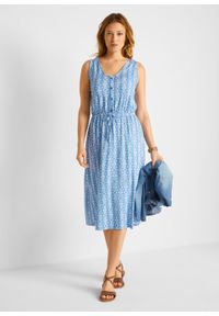 Sukienka shirtowa midi bonprix średni niebieski. Kolor: niebieski. Styl: elegancki. Długość: midi #2