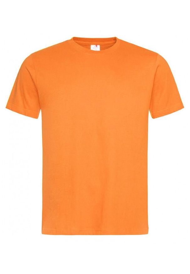 Pomarańczowy t-shirt Stedman na co dzień, krótki, casualowy