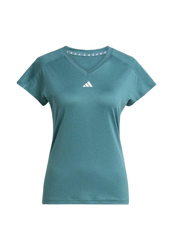 Adidas - Koszulka AEROREADY Train Essentials Minimal Branding V-Neck. Typ kołnierza: dekolt w serek. Kolor: biały, wielokolorowy, niebieski. Materiał: materiał