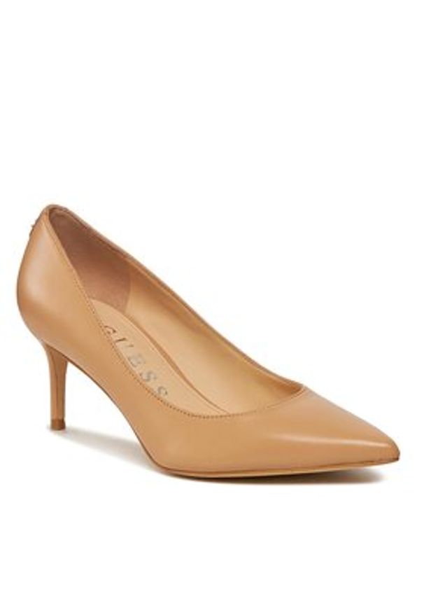 Guess Czółenka Bravo4 FLPBV4 LEA08 Beżowy. Kolor: beżowy. Materiał: skóra