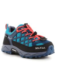 Buty trekkingowe Salewa Wildfire Wp Jr 64009-8641 czarne niebieskie. Kolor: niebieski, wielokolorowy, czarny. Materiał: materiał, syntetyk, guma. Szerokość cholewki: normalna. Sport: outdoor, wspinaczka #1