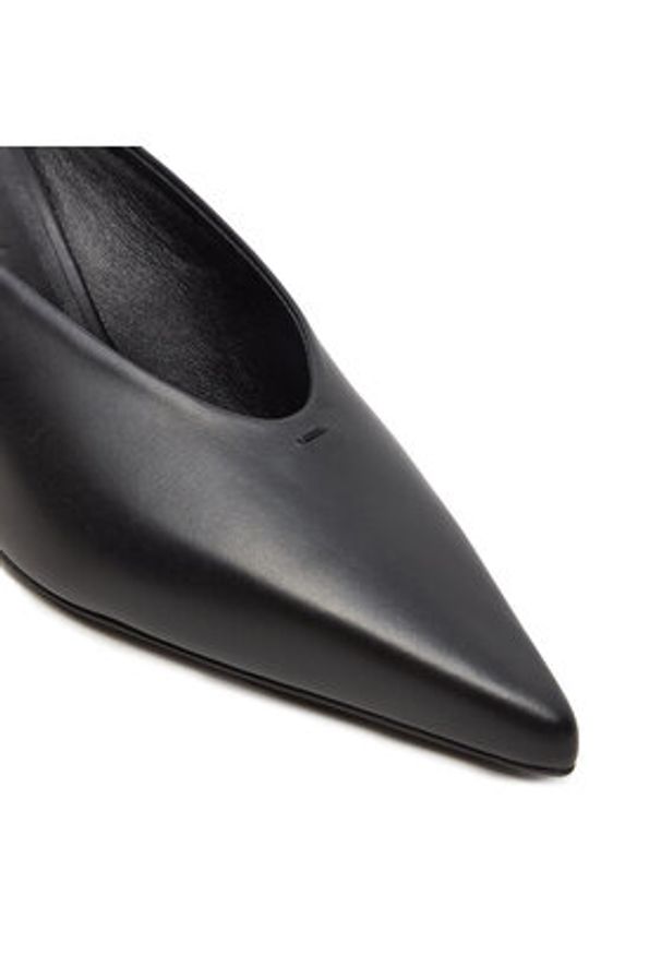 Max Mara Klapki Mmmulecalf 24245261716 Czarny. Kolor: czarny. Materiał: skóra