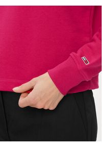 Tommy Jeans Bluza Ess Logo DW0DW16393 Różowy Cropped Fit. Kolor: różowy. Materiał: syntetyk