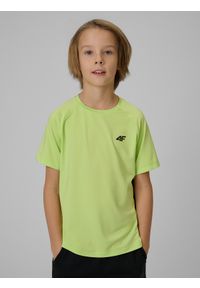 4f - 4F Koszulka sportowa szybkoschnąca chłopięca - zielona 158/164 (12-14 lat). Kolor: zielony. Materiał: materiał. Sezon: lato #1