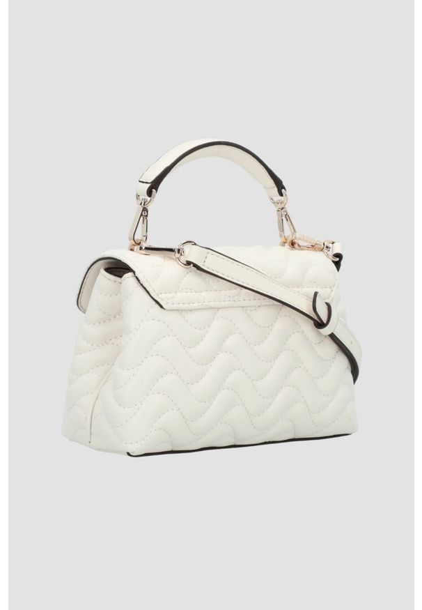 Guess - GUESS Biała damska torebka pikowana Mini. Kolor: biały. Materiał: pikowane. Styl: elegancki