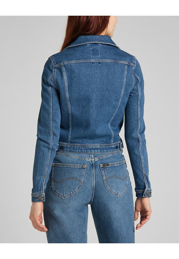 Lee - LEE RIDER JACKET DAMSKA KURTKA JEANSOWA WORN IRIS L54MMWQW 112140282. Materiał: jeans