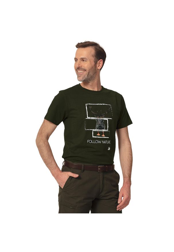TAGART - T-shirt Tagart FNT Duck Green myśliwski nadruk. Kolor: zielony. Wzór: nadruk