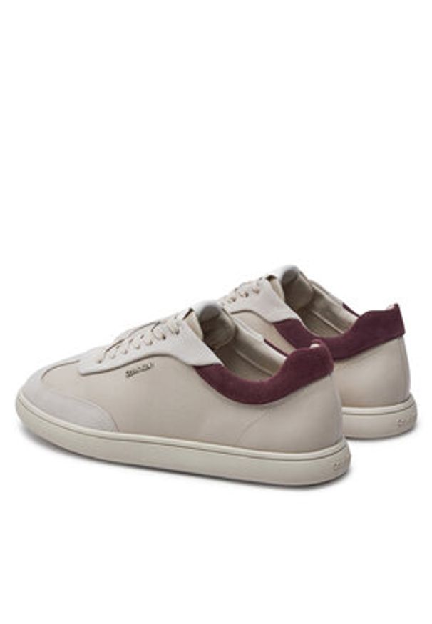 Calvin Klein Sneakersy Cupsole Lace Up - Lth Sue Mix HW0HW02435 Beżowy. Kolor: beżowy. Materiał: skóra