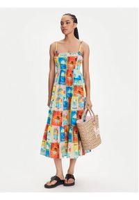 Roxy Sukienka letnia Atlas Sunshine ERJWD03892 Kolorowy Regular Fit. Materiał: bawełna. Wzór: kolorowy. Sezon: lato #4