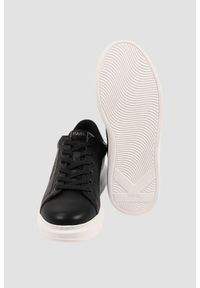Karl Lagerfeld - KARL LAGERFELD Czarne sneakersy męskie KAPRI Maison Karl Tumble, Rozmiar 43. Okazja: na co dzień. Kolor: czarny. Materiał: skóra. Wzór: aplikacja #5