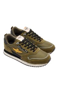 Aeronautica Militare - AERONAUTICA MILITARE Zielone sneakersy męskie, Rozmiar 45. Okazja: na co dzień. Kolor: zielony #3