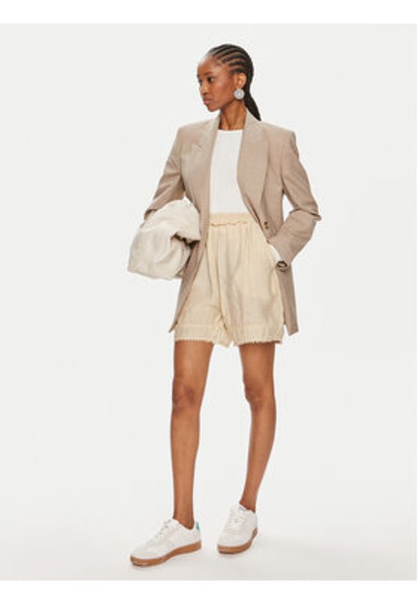Munthe Szorty materiałowe Ohimo 242140224232 Beżowy Loose Fit. Kolor: beżowy. Materiał: materiał