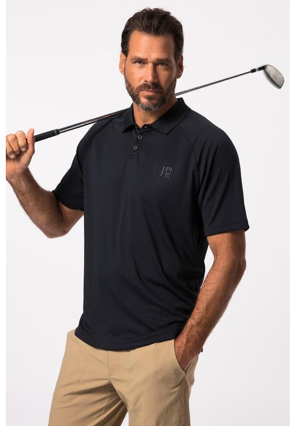 JAY-PI - Męska Koszulka polo outdoorowa rękaw raglanowy 1/2 QuickDry. Typ kołnierza: polo. Kolekcja: plus size. Kolor: niebieski. Materiał: poliester, materiał. Długość rękawa: raglanowy rękaw