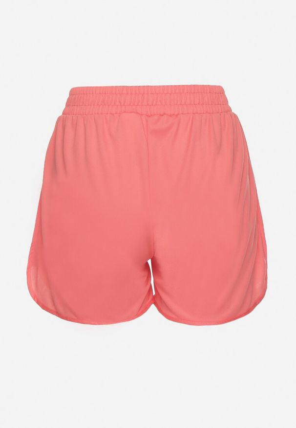 Born2be - Różowe Szorty z Gumką w Pasie i Ozdobnym Sznurkiem Milarisa. Okazja: na co dzień. Kolor: różowy. Styl: klasyczny, casual, elegancki