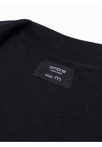 Ombre Clothing - Bluza męska bomberka z naszywkami - czarna V1 B1422 - XXL. Kolor: czarny. Materiał: poliester, elastan, bawełna. Wzór: aplikacja #4