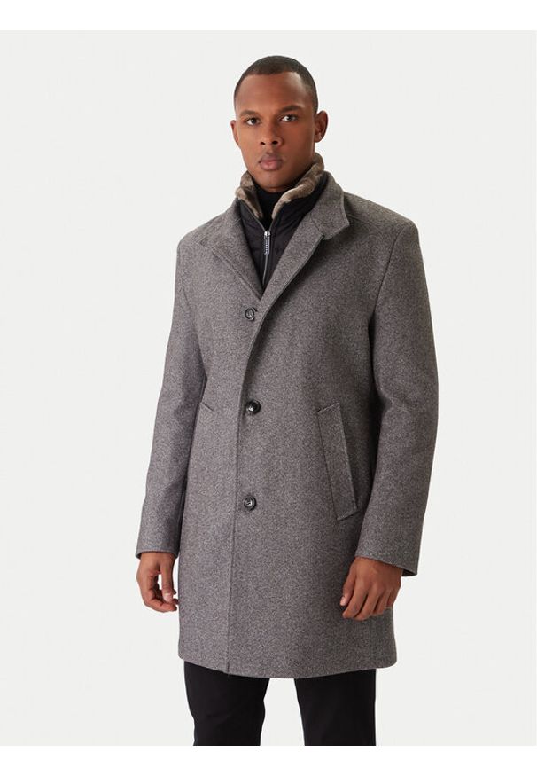 Bugatti Płaszcz przejściowy 821429-84204 M Szary Regular Fit. Kolor: szary. Materiał: syntetyk