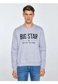 Big-Star - Bluza męska z nadrukiem szara Ecodort 901. Kolor: szary. Wzór: nadruk. Styl: klasyczny