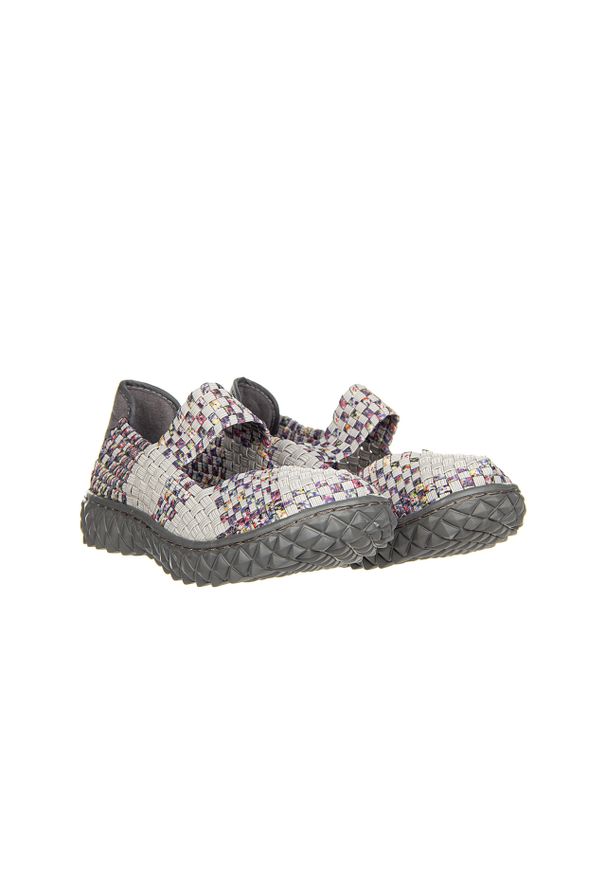 Półbuty Rock Over Grey Klimit 032914, Wielokolorowy, Materiał. Zapięcie: pasek. Kolor: wielokolorowy. Materiał: tkanina. Szerokość cholewki: normalna. Styl: rockowy