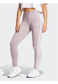 Adidas - adidas Legginsy 3 Stripes IR5347 Różowy Slim Fit. Kolor: różowy. Materiał: bawełna