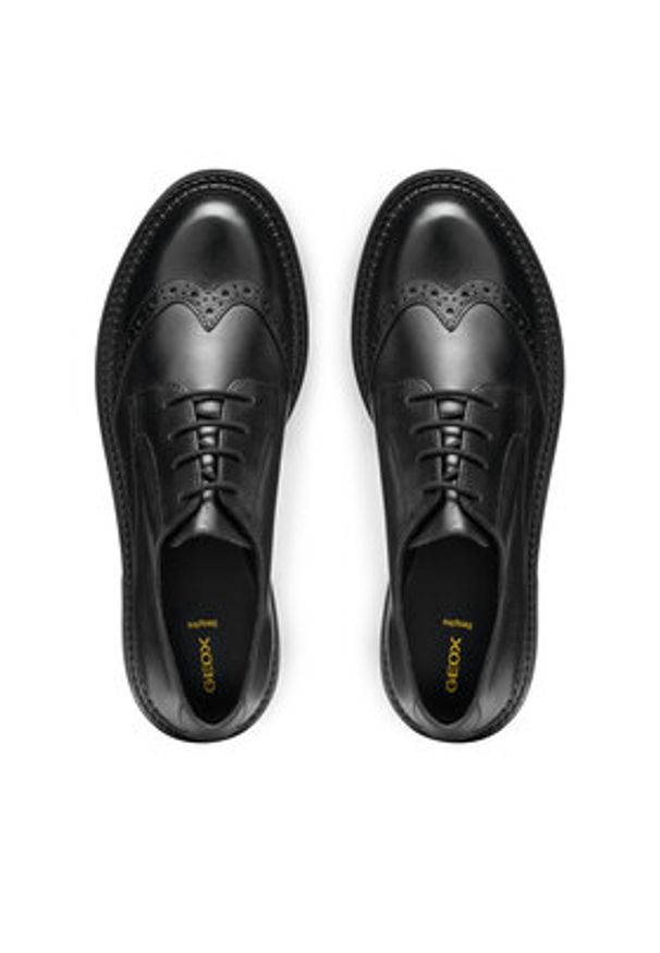 Geox Oxfordy D Serilda D56WYD 00043 C9999 Czarny. Kolor: czarny. Materiał: skóra