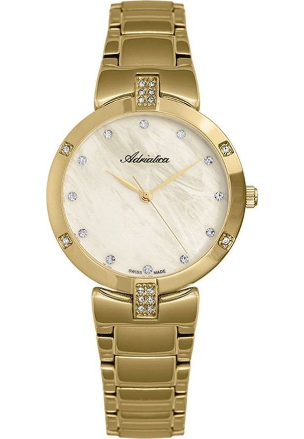 Zegarek Adriatica Zegarek damski Adriatica A3696.114SQZ CYRKONIE złoty. Kolor: złoty