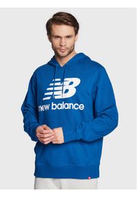 New Balance Bluza Essentials Stacked Logo MT03558 Niebieski Relaxed Fit. Kolor: niebieski. Materiał: syntetyk, bawełna