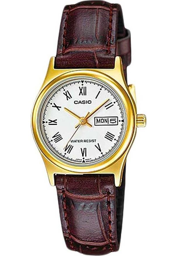 Zegarek Casio Zegarek marki Casio model LTP-V006 kolor Brązowy. Akcesoria damski. Sezon: Cały rok NoSize. Kolor: brązowy