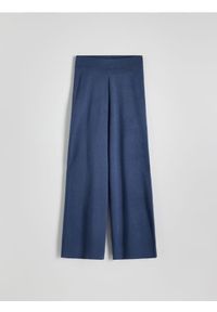 Reserved - Luźnie spodnie z wiskozą - granatowy. Kolor: niebieski. Materiał: wiskoza #1