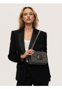 Kazar - Elegancka szara torebka na srebrnym łańcuszku. Kolor: szary. Materiał: zamszowe, skórzane. Styl: elegancki. Rodzaj torebki: na ramię #6