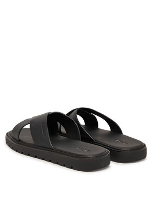 Calvin Klein Klapki Sq Molded Sandal Xcross Lth HM0HM02235 Czarny. Kolor: czarny. Materiał: skóra