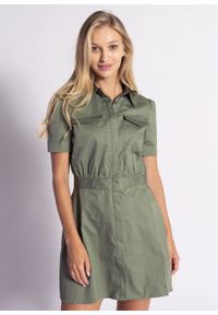 Sukienka damska Guess Reyna Dress (W1GK0OWDXM0-G8U0). Kolor: zielony. Materiał: jeans, denim, materiał. Sezon: lato. Styl: młodzieżowy #1