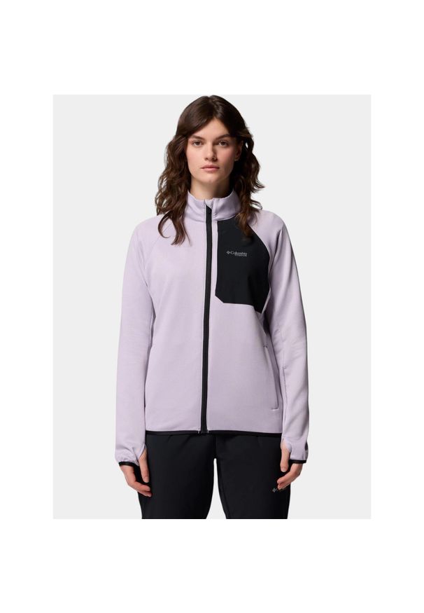 columbia - Sweter Damski Columbia Triple Canyon Grid FZ. Kolor: fioletowy. Materiał: materiał, polar. Sport: turystyka piesza