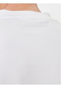 Karl Lagerfeld - KARL LAGERFELD T-Shirt 755053 542221 Biały Regular Fit. Typ kołnierza: dekolt w karo. Kolor: biały. Materiał: bawełna #5